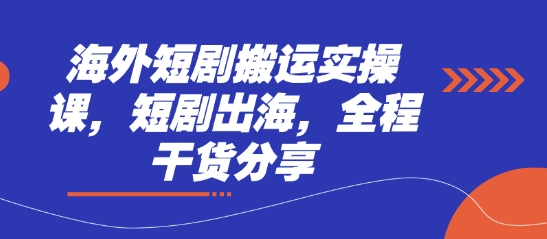 海外短剧搬运实操课，短剧出海，全程干货分享-慧创网