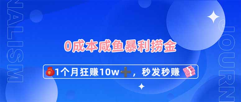 （14257期）0成本闲鱼暴利捞金，1个月狂赚10W+，秒发秒赚新玩法-慧创网