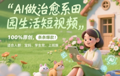 AI做治愈系田园生活短视频，100%原创，条条爆款，无脑矩阵， 适合小白-慧创网
