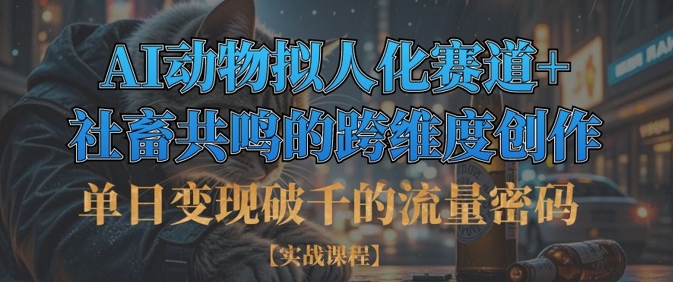 单日变现破千的流量密码，AI动物拟人化赛道+社畜共鸣的跨维度创作-慧创网