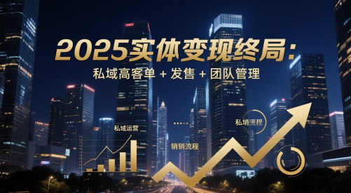 2025实体变现终局：私域高客单+发售+团队管理-慧创网