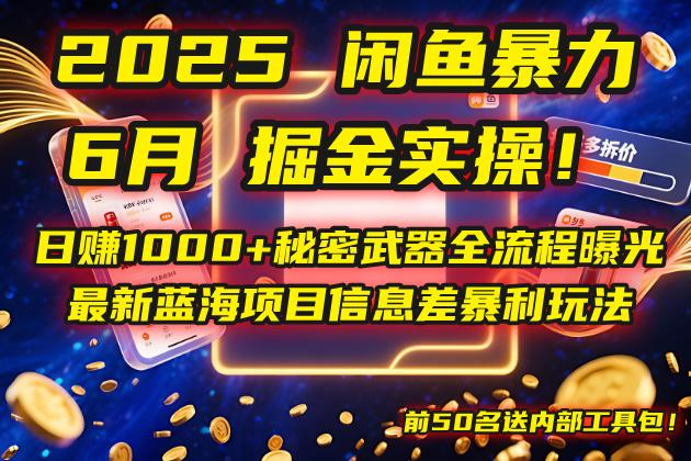 （14964期）2025闲鱼暴力掘金实操！日赚1000+秘密武器全流程曝光，最新蓝海项目信…-慧创网