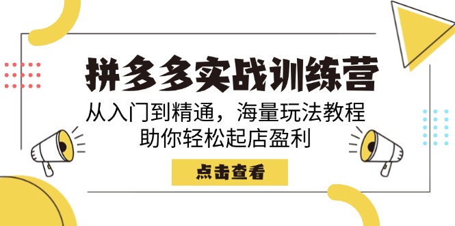 （14392期）拼多多实战训练营，从入门到精通，海量玩法教程，助你轻松起店盈利-慧创网