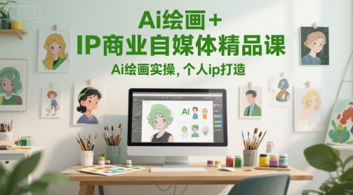 Ai绘画+IP商业自媒体精品课，Ai绘画实操，个人ip打造-慧创网