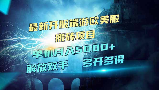 （14516期）全网热门游戏欧美服端游搬砖，最新开服，项目红利期，单机月入5000+-慧创网