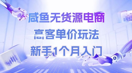 咸鱼无货源电商，高客单价玩法，新手1个月入门-慧创网