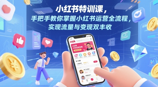 小红书特训课，手把手教你掌握小红书运营全流程，实现流量与变现双丰收-慧创网