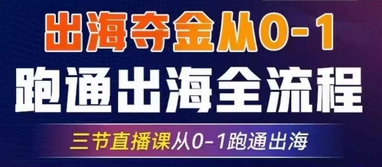 2025出海夺金从0-1跑通出海全流程，三节直播课从0-1跑通出海，教你用AI跑通全流程-慧创网