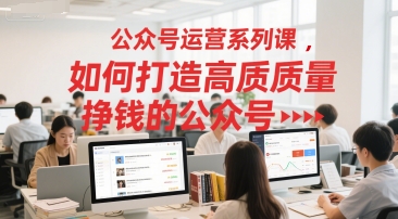 公众号运营系列课，如何打造高质量挣钱的公众号-慧创网