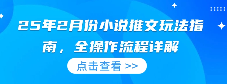 25年2月份小说推文玩法指南，全操作流程详解-慧创网
