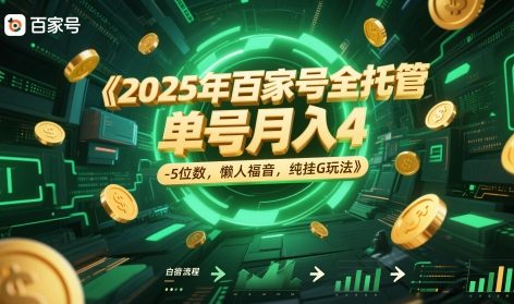 2025年百家号全托管，单号月入4-5位数，懒人福音，纯挂G玩法【揭秘】-慧创网