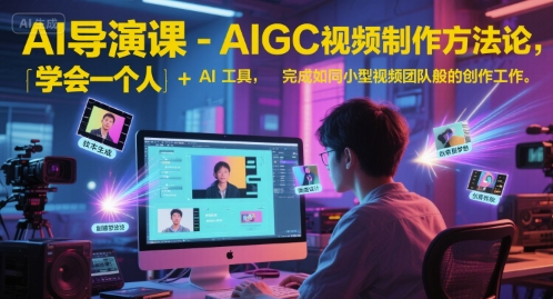 AI导演课-AIGC视频制作方法论，学会一个人+AI工具，完成如同小型视频团队般的创作工作，实现导演梦-慧创网