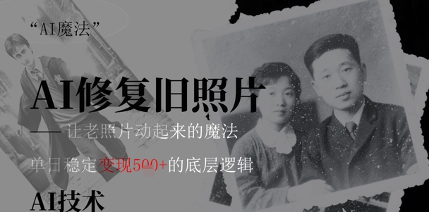 AI 魔法：让泛黄旧照变成朋友圈爆款视频，私域转化率提升50%，单日变现5张-慧创网
