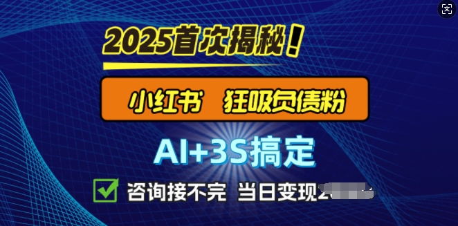 2025引流天花板：最新小红书狂暴负债粉思路，咨询接不断，当日入多张-慧创网