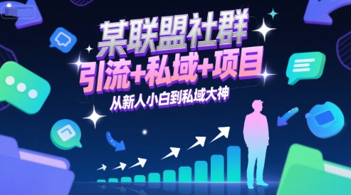 某联盟社群，引流+私域+项目，从新人小白到私域大神-慧创网