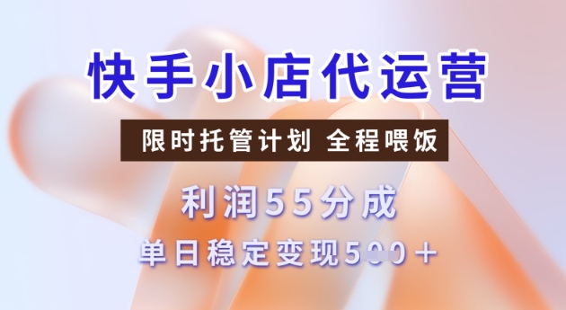 快手小店代运营3.0，模式新升级，收益55分，稳定单日5张【揭秘】-慧创网