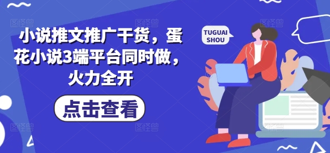 小说推文推广干货，蛋花小说3端平台同时做，火力全开-慧创网