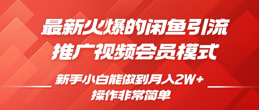 闲鱼引流推广影视会员，0成本就可以操作，新手小白月入过W+【揭秘】-慧创网