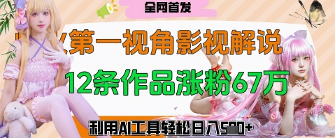 爆火第一人称视角影视解说，12条作品涨粉67W，巧用AI工具，轻松日入几张-慧创网