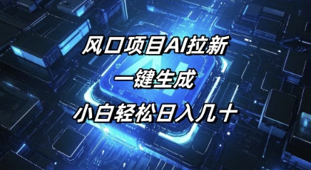 风口项目AI拉新，一键生成，小白轻松日入几十-慧创网