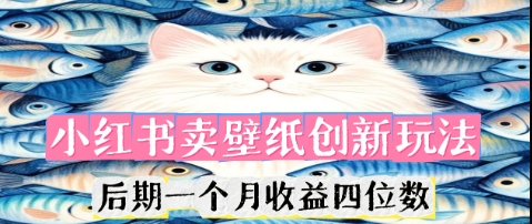 小红书卖壁纸创新玩法，后期一个月收益四位数-慧创网