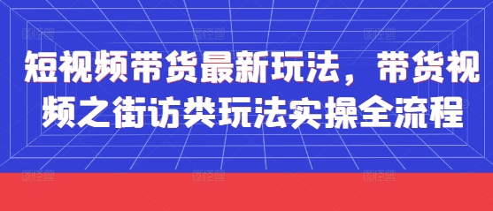 短视频带货最新玩法，带货视频之街访类玩法实操全流程-慧创网