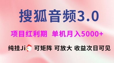 搜狐音频挂ji3.0.可矩阵可放大，独家技术，稳定月入5000+【揭秘】-慧创网