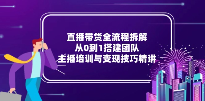 （15004期）直播带货全流程拆解：从0到1搭建团队，主播培训与变现技巧精讲-慧创网