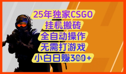 25年独家CSGO挂G搬砖，全自动操作，无需打游戏，小白日入3张+【揭秘】-慧创网