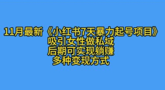 K总部落11月最新小红书7天暴力起号项目，吸引女性做私域【揭秘】-慧创网