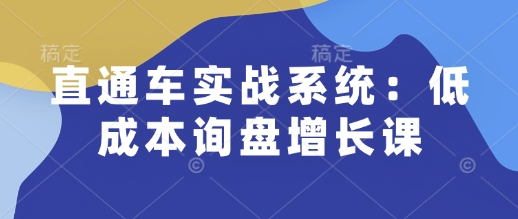直通车实战系统：低成本询盘增长课，让个人通过技能实现升职加薪，让企业低成本获客，订单源源不断-慧创网