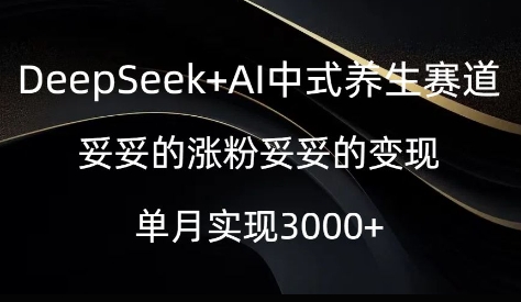 DeepSeek+AI中式养生赛道，妥妥的涨粉妥妥的变现-慧创网