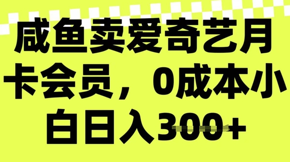 咸鱼卖爱奇艺会员，零成本小白日入3张，新手小白可做-慧创网