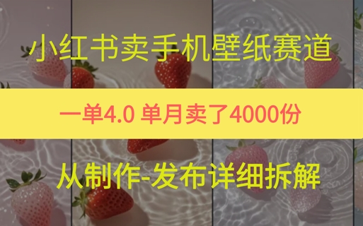 小红薯手机壁纸变现，4块钱一张的图，单月卖了5000份-慧创网