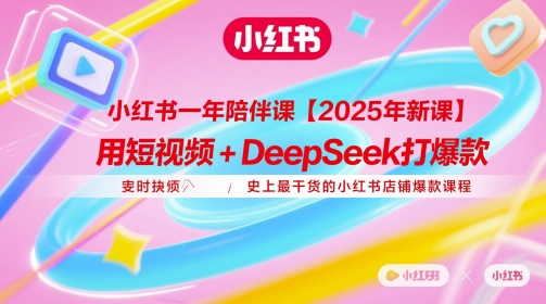 小红书一年陪伴课【2025年新课】，用短视频+deepSeek打爆款，史上最干货的小红书店铺爆款课程-慧创网