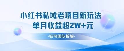 小红书私域项目新玩法，单月变现过W+-慧创网