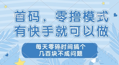 首码零撸项目，有快手就可以做，每天业务时间搞个几张不是问题【揭秘】-慧创网