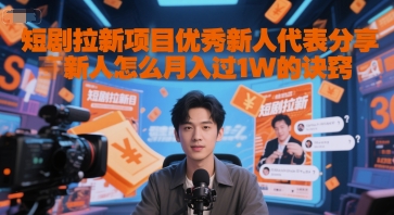 短剧拉新项目优秀新人代表分享新人怎么月入过1W的诀窍-慧创网