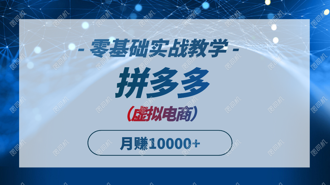 （14880期）拼多多虚拟电商，零基础实战教学，快速打爆商品，新手也能月入10000+-慧创网