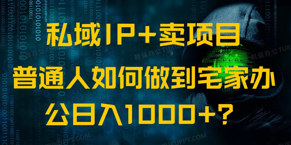 （14400期）私域IP+卖项目，普通人如何做到宅家办公实现日入1000+-慧创网