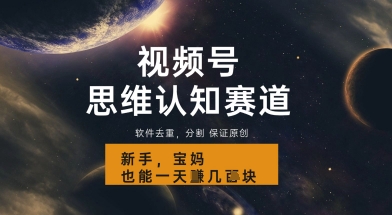 视频号新玩法，思维认知赛道，利用软件去重分割，轻松爆流量，新手宝妈一天轻松几张-慧创网