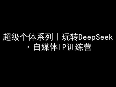 超级个体系列，玩转DeepSeek·自媒体IP训练营，deepseek教程-慧创网