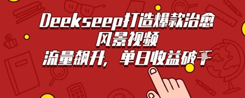 Deekseep制作治愈风景视频爆火出圈，单日收益几张，流量持续飙升-慧创网