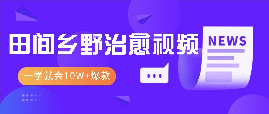 一学就会，1分钟教会你，10W+爆款田间乡野治愈视频(附提示词技巧)-慧创网