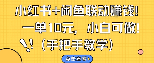小红书+闲鱼联动挣钱，一单10元，小白可做-慧创网