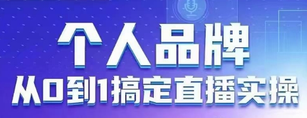 个人品牌：从0到1搞定直播实操，用直播为你的个人品牌赋能，六大实操板块，放大个人影响力-慧创网