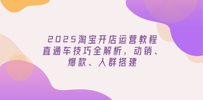 （14389期）2025淘宝开店运营教程更新，直通车技巧全解析，动销、爆款、人群搭建-慧创网