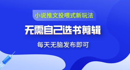 小说推文视频投喂新玩法：无需自己选书剪辑，领取视频发布即可，可批量操作-慧创网