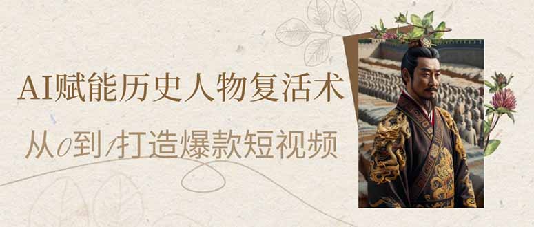 （14311期）AI赋能历史人物复活术：从0到1打造爆款短视频-慧创网