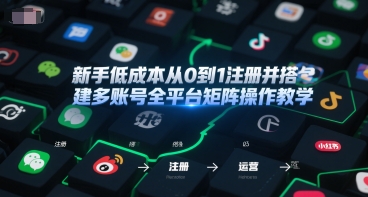 新手低成本从0到1注册并搭建多账号全平台矩阵操作教学，手机号-邮箱-IP-工具-慧创网